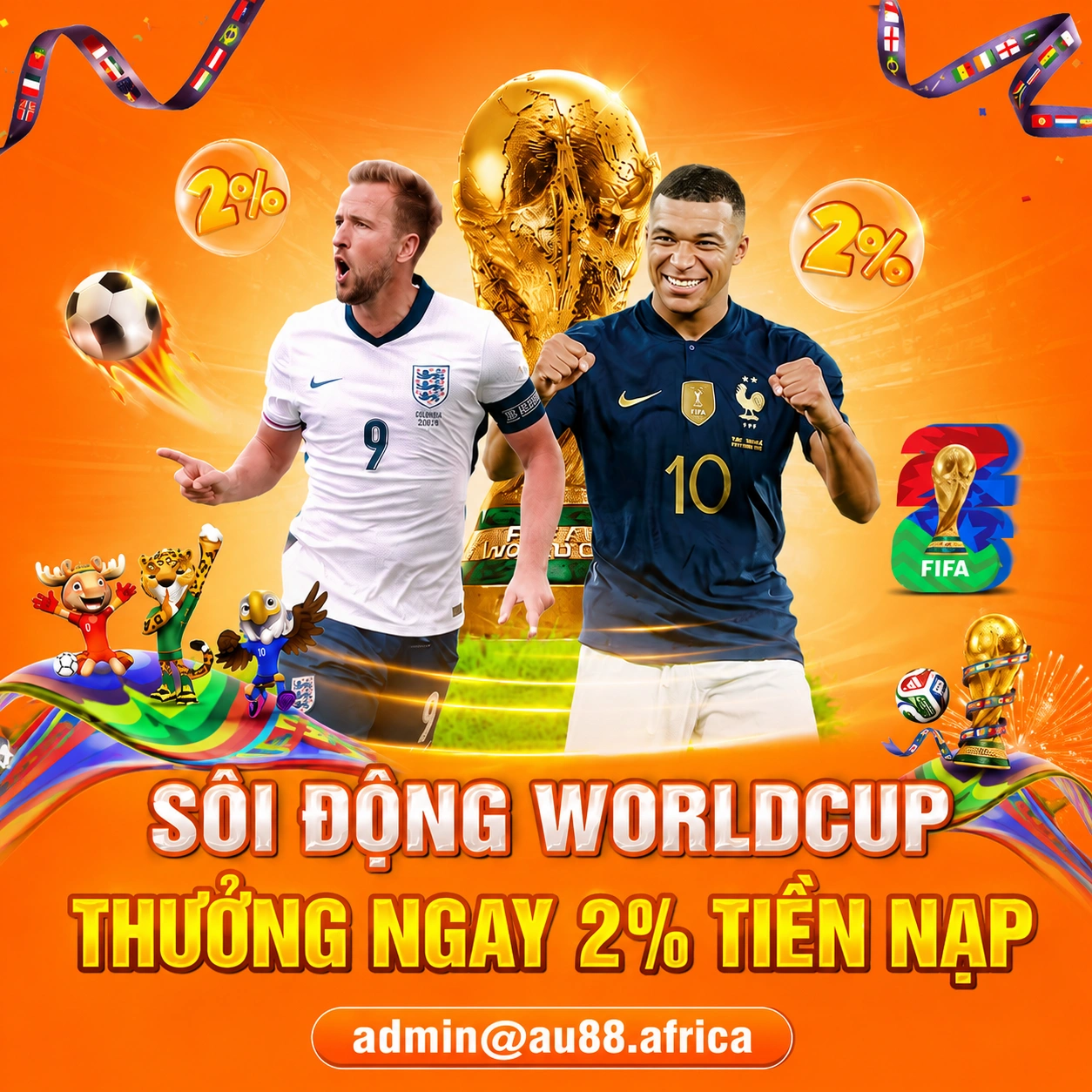 Banner trang chủ AU88 chính thức 2026 – Khuyến mãi nạp tiền 2%